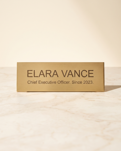 MNSA engraved brass plate, AI-generated product visualization