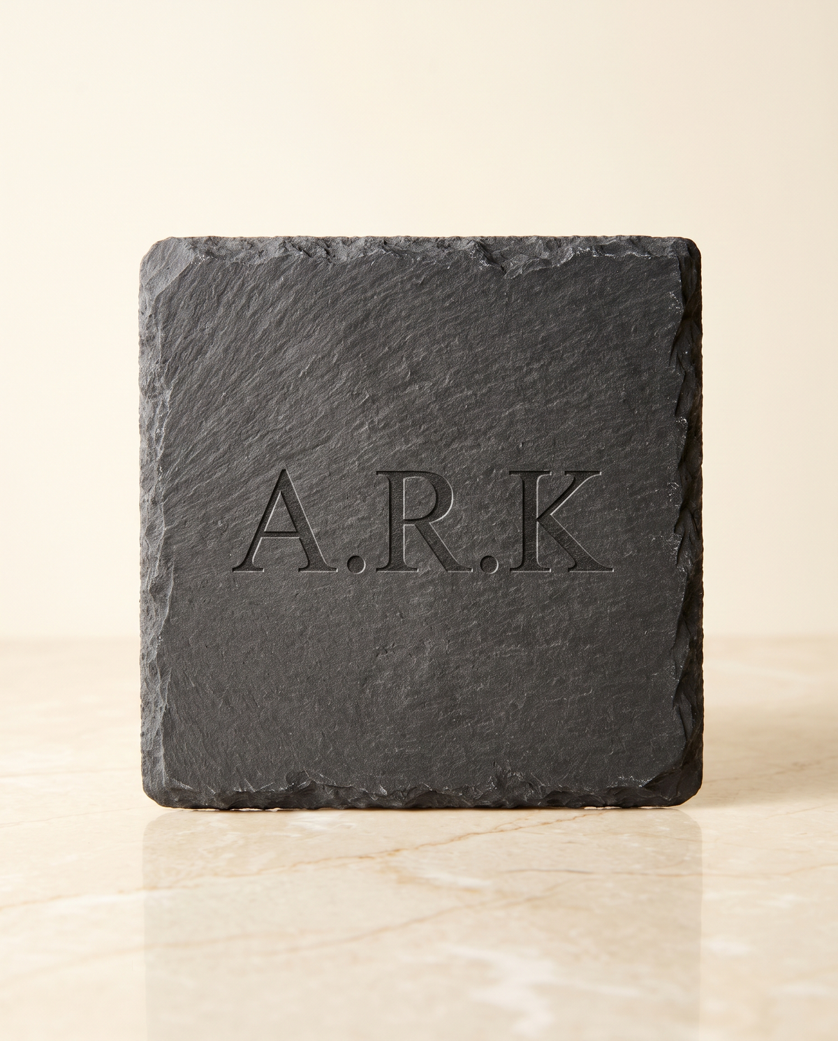 MNSA engraved slate coaster, AI-generated product visualization