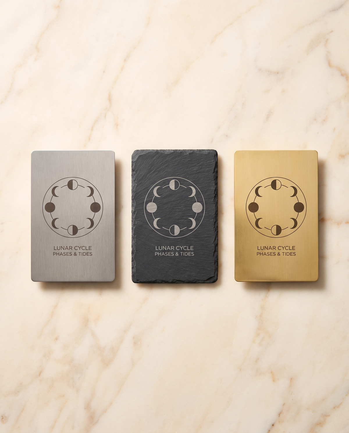 Moon of Your Night in steel, slate and brass, illustrative render